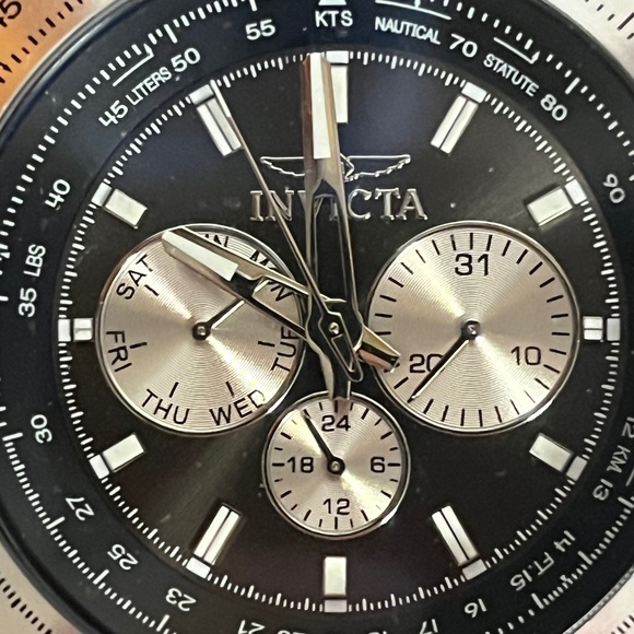 Invicta Aviator Mens Black Watch 33033 Steel 50mm Case Silicone Band Timepiece - Picture 5 of 12